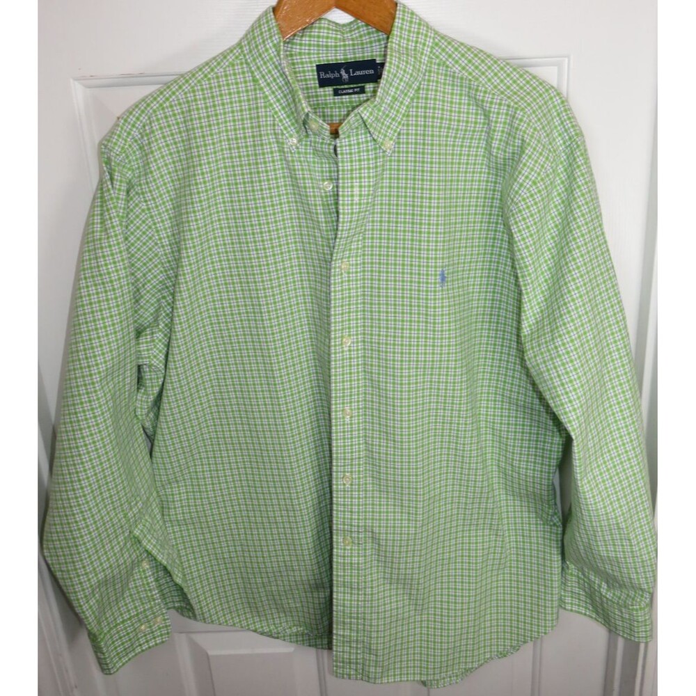Ralph Lauren Polo Classic Fit Men 18-34/35 L/S Tattersall Check Button Up Shirt